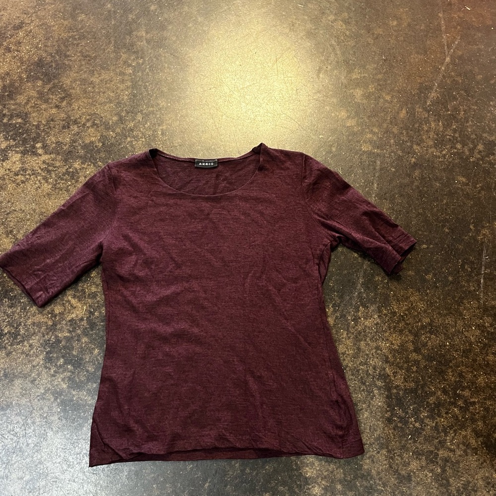 A K R I S Merlot cashmere silk Crewneck 6 XS